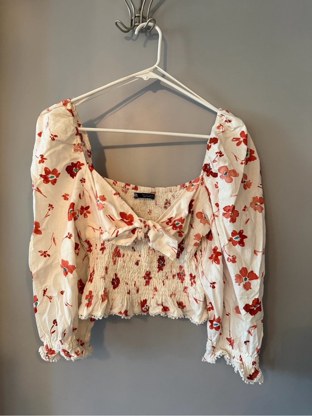 Zara Puff Sleeve Floral Top
